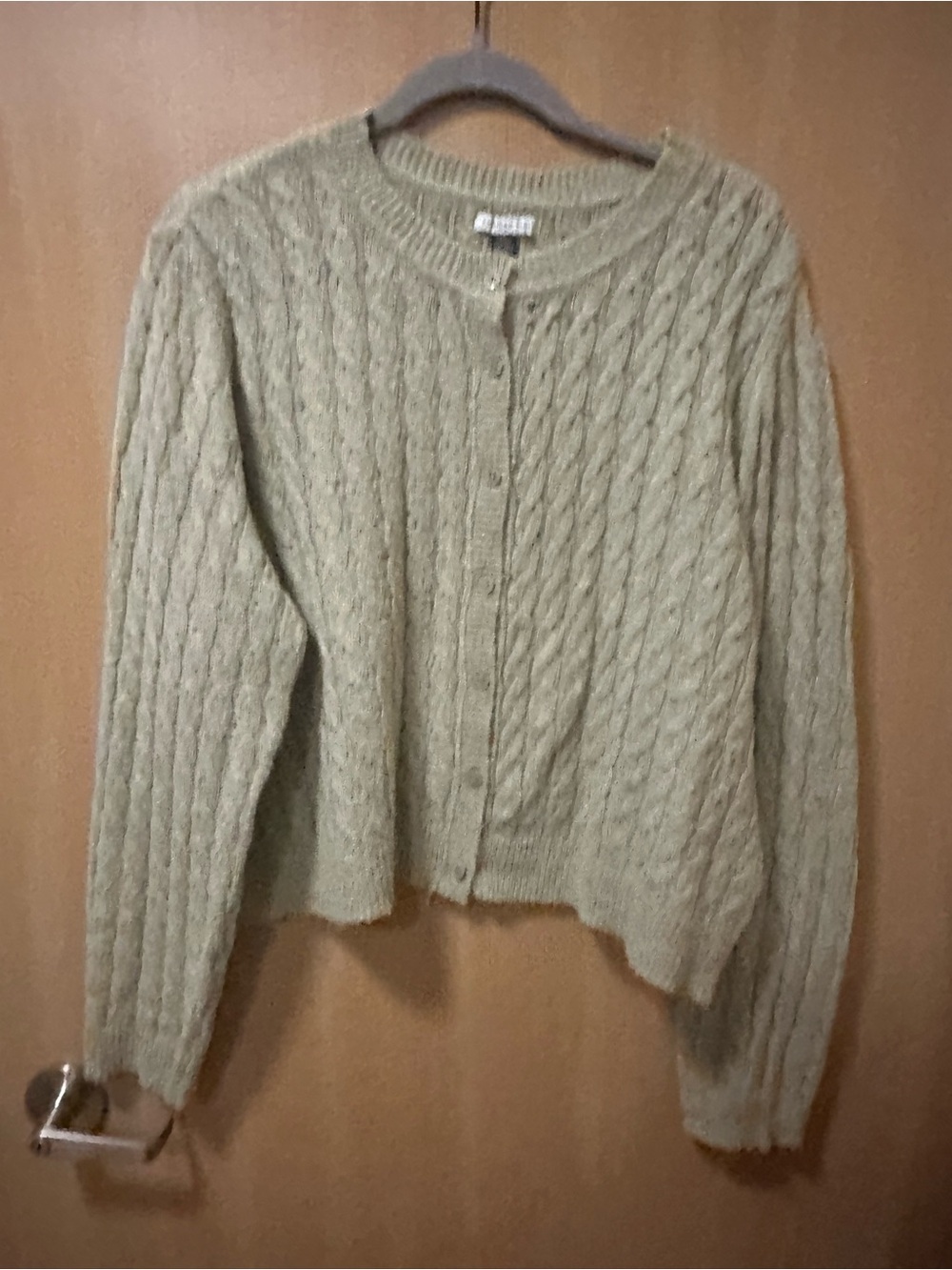 American Eagle Outfitters Cable Knit Cardigan - Sage